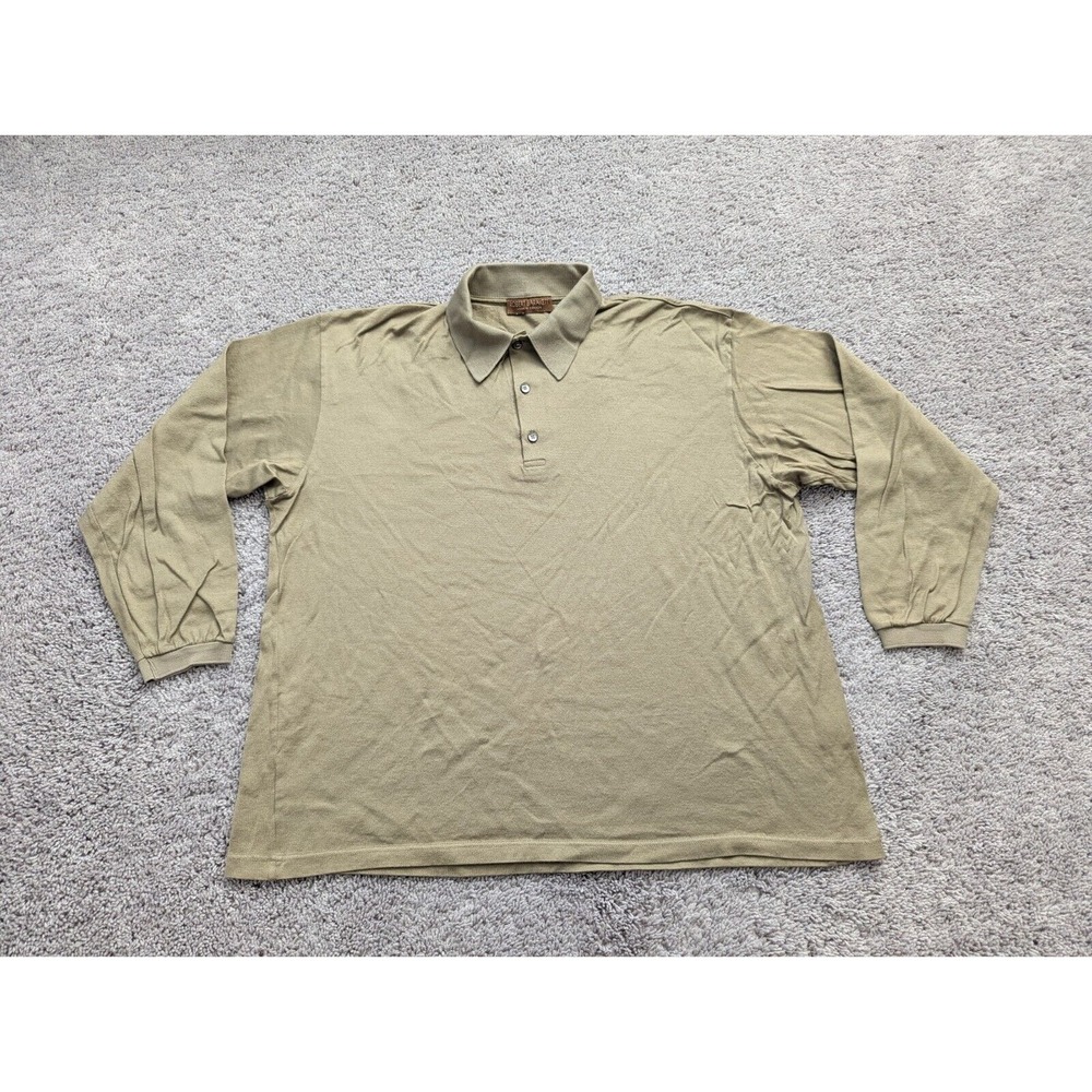 Robert Barakett Polo Shirt Mens 2XL Long Sleeve‎ Green Casual